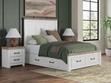 Savonport White/Brown Queen Panel Storage Bed by Ashley at Eve Furniture