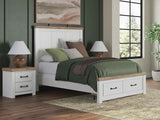 Savonport White/Brown Queen Panel Storage Bed by Ashley at Eve Furniture