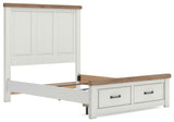 Savonport White/Brown Queen Panel Storage Bed by Ashley at Eve Furniture