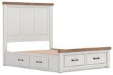 Savonport White/Brown Queen Panel Storage Bed by Ashley at Eve Furniture