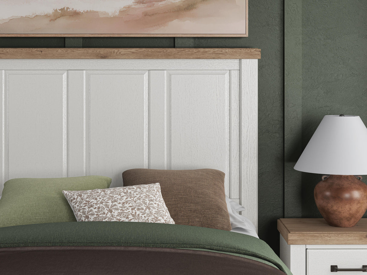 Savonport White/Brown Queen Panel Storage Bed by Ashley at Eve Furniture