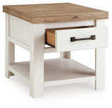 Savonport White/Brown Rectangular End Table by Ashley at Eve Furniture