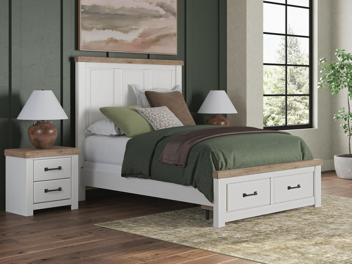Savonport White/Brown Storage Bedroom Set with 2 Drawers by Ashley at Eve Furniture