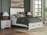 Savonport White/Brown Storage Bedroom Set with 2 Drawers by Ashley at Eve Furniture