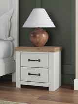 Savonport White/Brown Storage Bedroom Set with 2 Drawers by Ashley at Eve Furniture