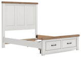 Savonport White/Brown Storage Bedroom Set with 2 Drawers by Ashley at Eve Furniture