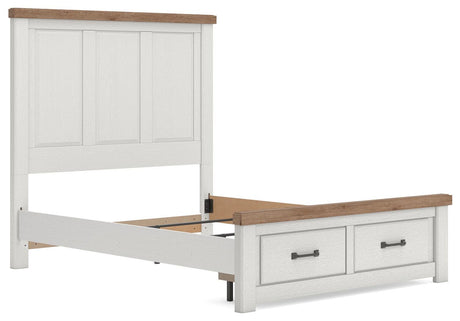 Savonport White/Brown Storage Bedroom Set with 2 Drawers by Ashley at Eve Furniture