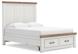 Savonport White/Brown Storage Bedroom Set with 2 Drawers by Ashley at Eve Furniture