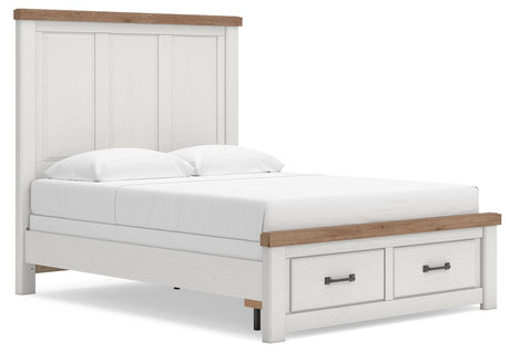 Savonport White/Brown Storage Bedroom Set with 2 Drawers by Ashley at Eve Furniture