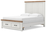 Savonport White/Brown Storage Bedroom Set with 2 Drawers by Ashley at Eve Furniture
