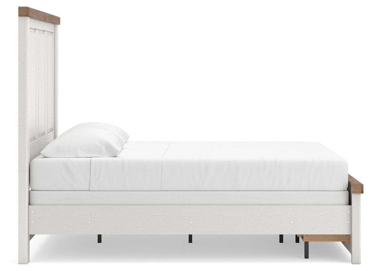 Savonport White/Brown Storage Bedroom Set with 2 Drawers by Ashley at Eve Furniture
