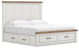 Savonport White/Brown Storage Bedroom Set with 6 Drawers by Ashley at Eve Furniture