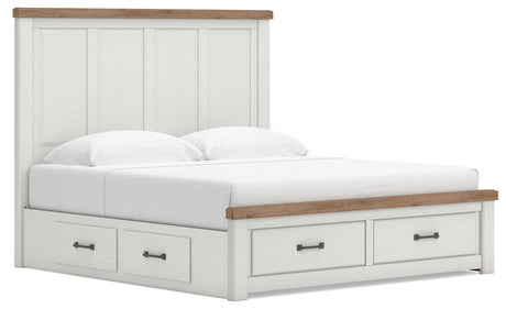 Savonport White/Brown Storage Bedroom Set with 6 Drawers by Ashley at Eve Furniture