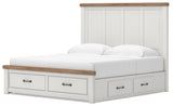 Savonport White/Brown Storage Bedroom Set with 6 Drawers by Ashley at Eve Furniture