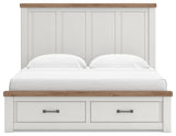 Savonport White/Brown Storage Bedroom Set with 6 Drawers by Ashley at Eve Furniture