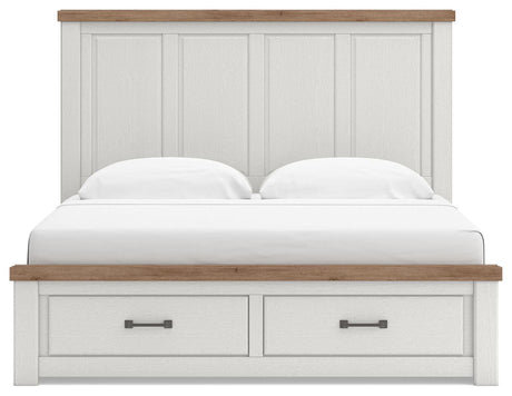 Savonport White/Brown Storage Bedroom Set with 6 Drawers by Ashley at Eve Furniture