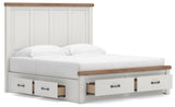 Savonport White/Brown Storage Bedroom Set with 6 Drawers by Ashley at Eve Furniture