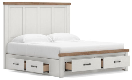 Savonport White/Brown Storage Bedroom Set with 6 Drawers by Ashley at Eve Furniture
