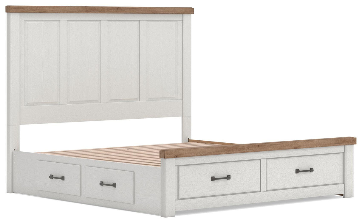 Savonport White/Brown Storage Bedroom Set with 6 Drawers by Ashley at Eve Furniture