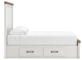 Savonport White/Brown Storage Bedroom Set with 6 Drawers by Ashley at Eve Furniture