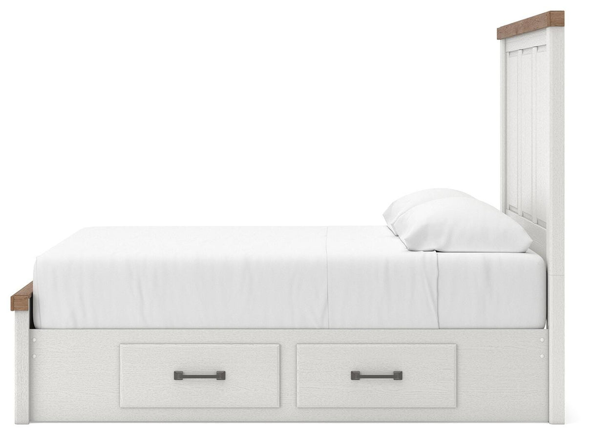 Savonport White/Brown Storage Bedroom Set with 6 Drawers by Ashley at Eve Furniture