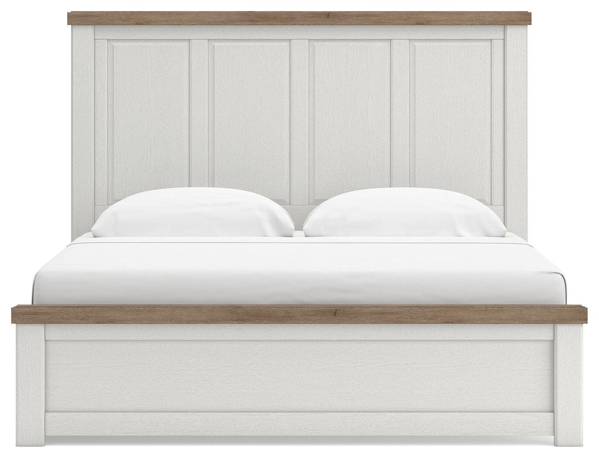 Savonport White/Brown Storage Panel Bedroom Set with 2 Drawers by Ashley at Eve Furniture