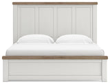 Savonport White/Brown Storage Panel Bedroom Set with 2 Drawers by Ashley at Eve Furniture