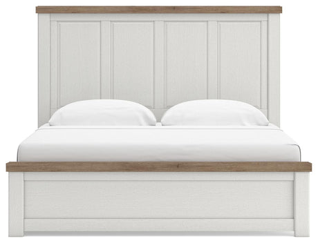 Savonport White/Brown Storage Panel Bedroom Set with 2 Drawers by Ashley at Eve Furniture