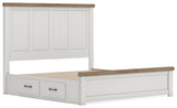 Savonport White/Brown Storage Panel Bedroom Set with 2 Drawers by Ashley at Eve Furniture
