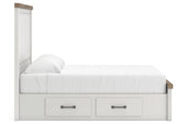 Savonport White/Brown Storage Panel Bedroom Set with 2 Drawers by Ashley at Eve Furniture