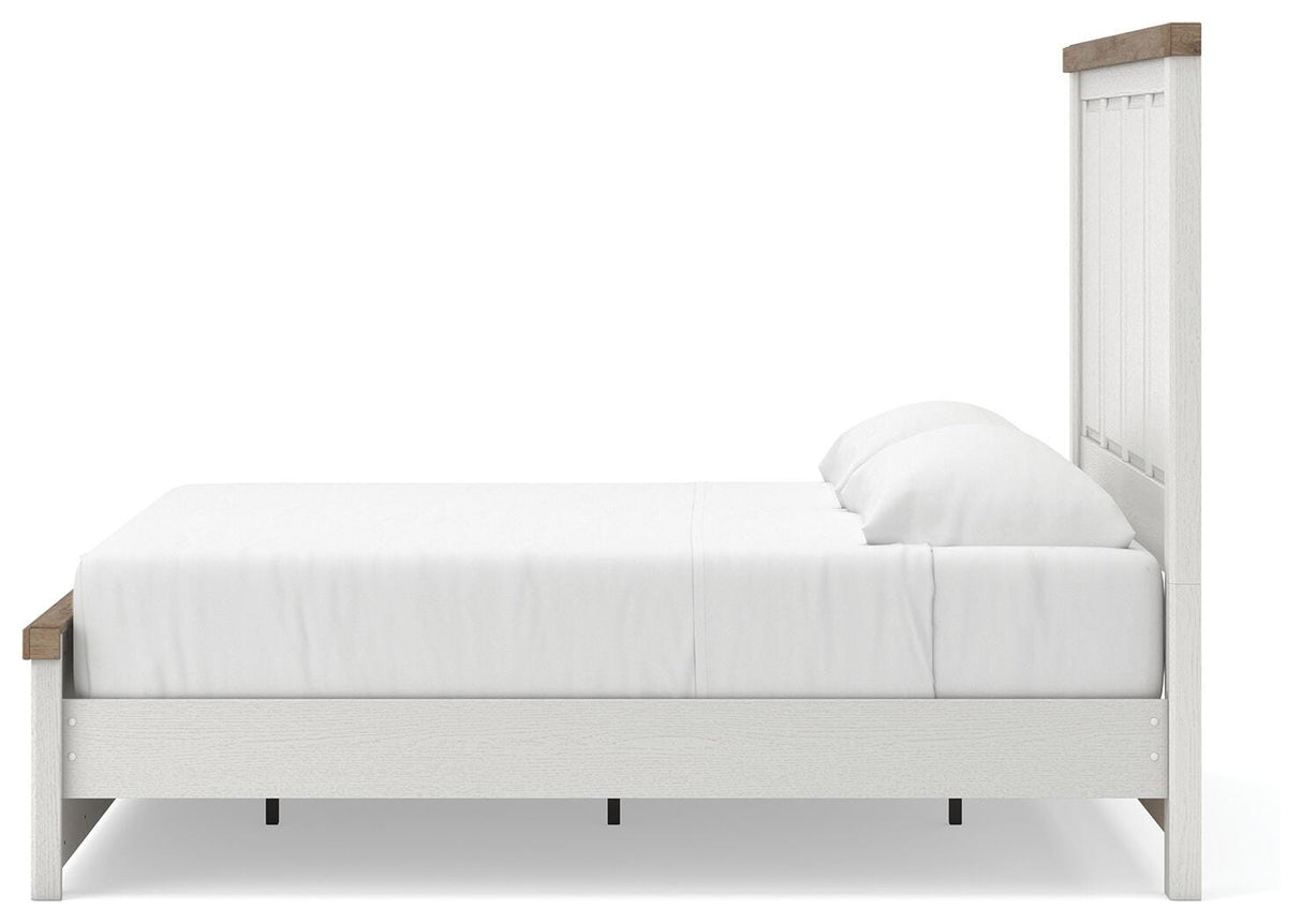 Savonport White/Brown Storage Panel Bedroom Set with 2 Drawers by Ashley at Eve Furniture