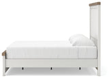 Savonport White/Brown Storage Panel Bedroom Set with 2 Drawers by Ashley at Eve Furniture