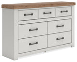 Savonport White/Brown Storage Panel Bedroom Set with 4 Drawers by Ashley at Eve Furniture