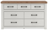 Savonport White/Brown Storage Panel Bedroom Set with 4 Drawers by Ashley at Eve Furniture