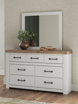 Savonport White/Brown Storage Panel Bedroom Set with 4 Drawers by Ashley at Eve Furniture