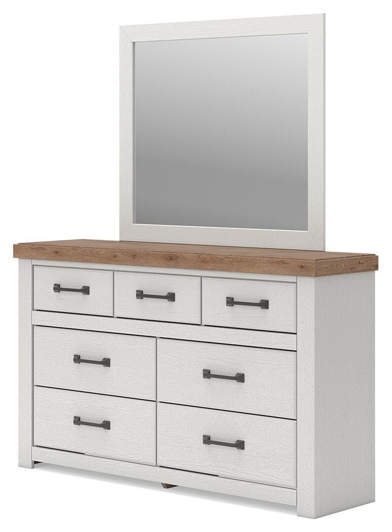 Savonport White/Brown Storage Panel Bedroom Set with 4 Drawers by Ashley at Eve Furniture