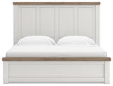 Savonport White/Brown Storage Panel Bedroom Set with 4 Drawers by Ashley at Eve Furniture