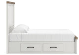Savonport White/Brown Storage Panel Bedroom Set with 4 Drawers by Ashley at Eve Furniture