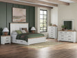 Savonport White/Brown Storage Panel Bedroom Set with 4 Drawers by Ashley at Eve Furniture