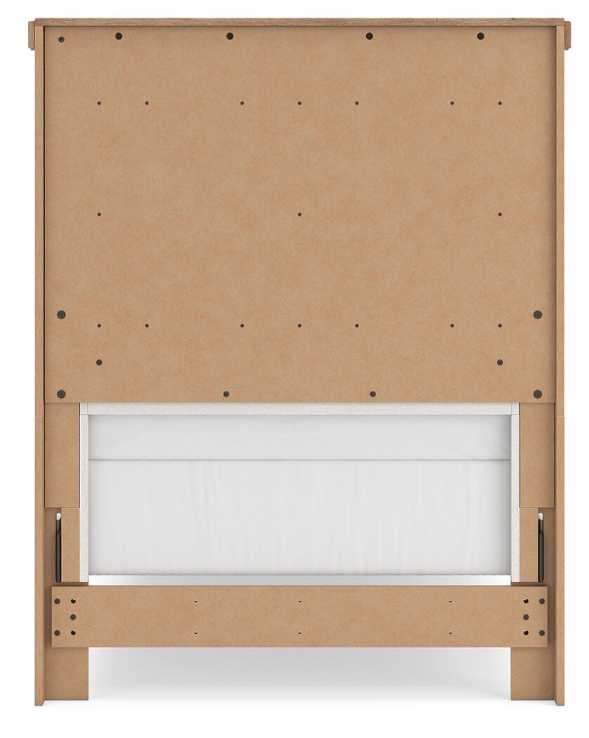 Savonport White/Brown Twin Panel Bed by Ashley at Eve Furniture