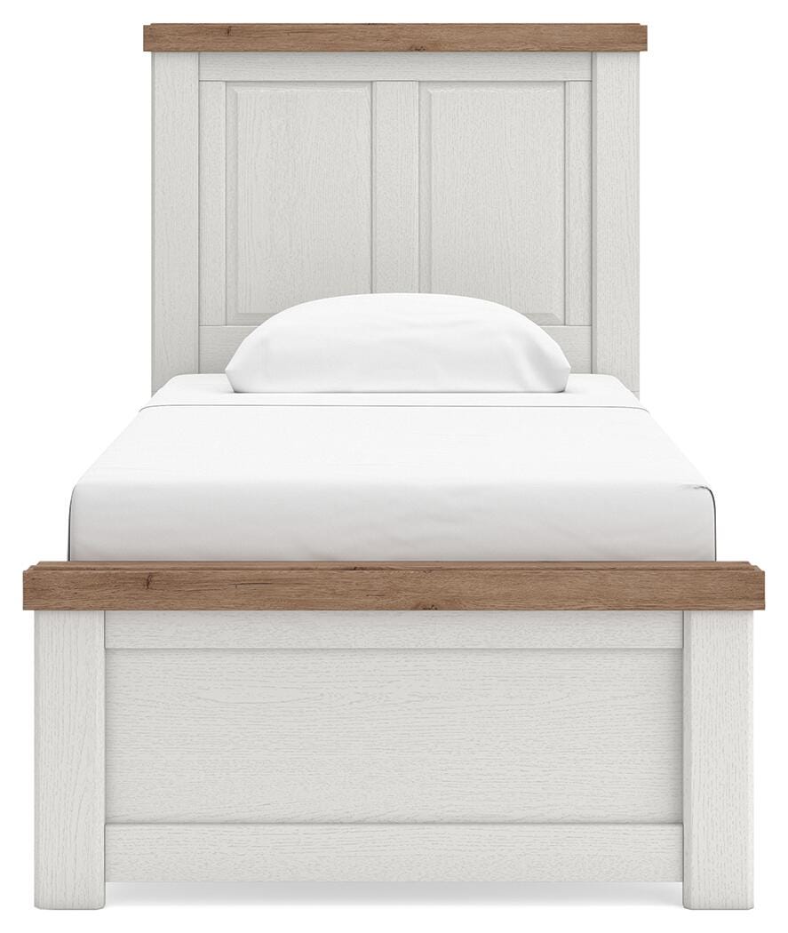 Savonport White/Brown Youth Panel Bedroom Set by Ashley at Eve Furniture