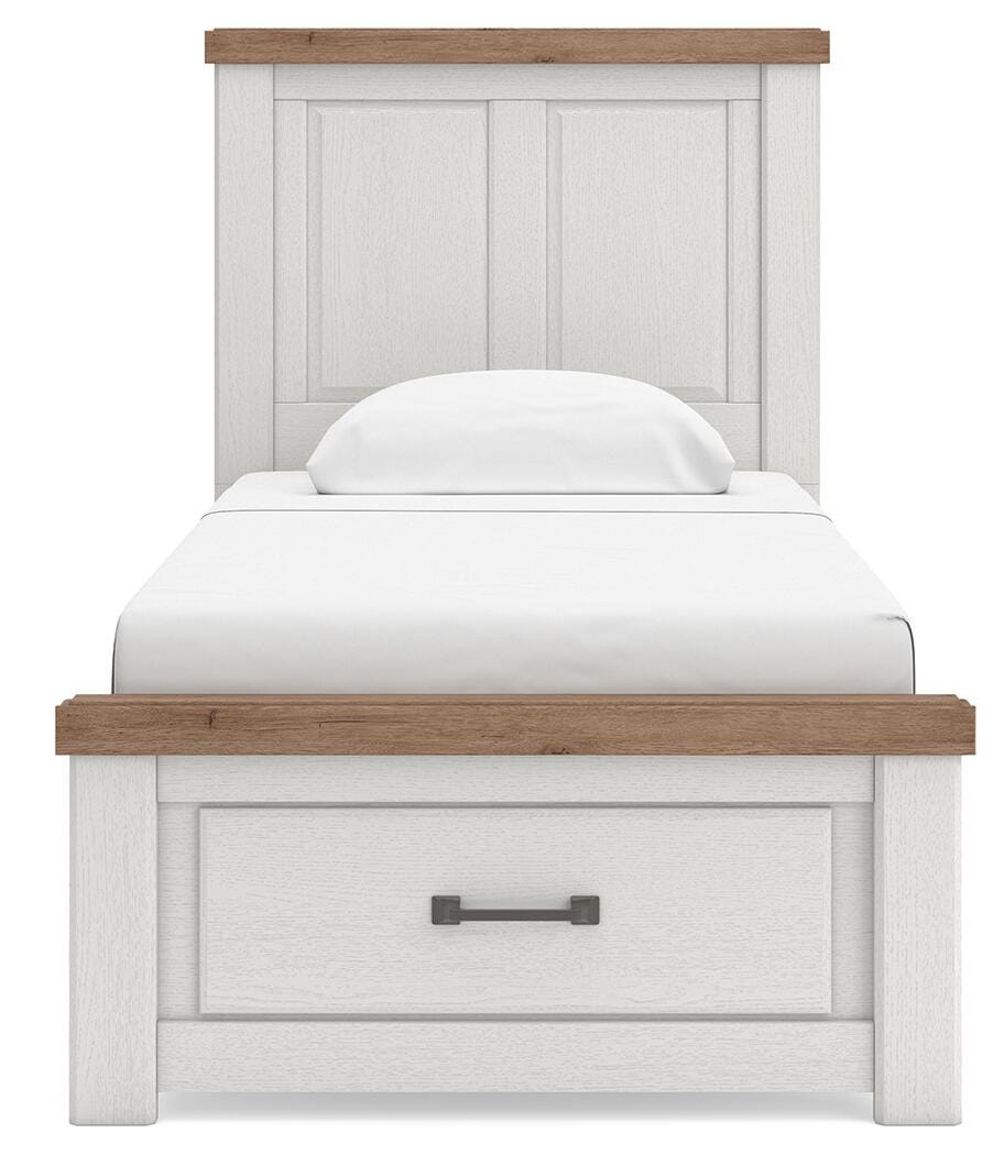 Savonport White/Brown Youth Storage Panel Bedroom Set by Ashley at Eve Furniture