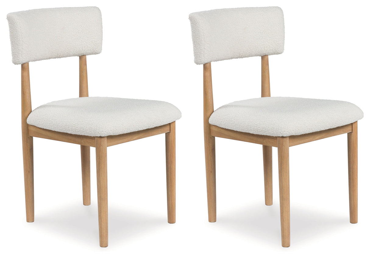 Sawdyn White/Light Brown Dining Chair, Set of 2