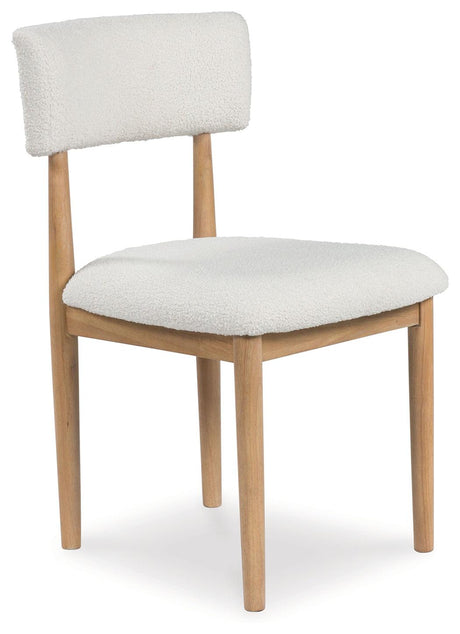 Sawdyn White/Light Brown Dining Chair, Set of 2 by Ashley at Eve Furniture