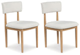Sawdyn White/Light Brown Dining Chair, Set of 2 by Ashley at Eve Furniture