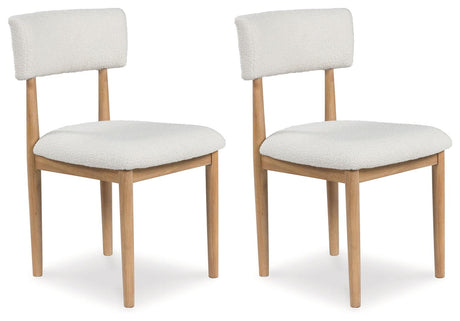 Sawdyn White/Light Brown Dining Chair, Set of 2 by Ashley at Eve Furniture