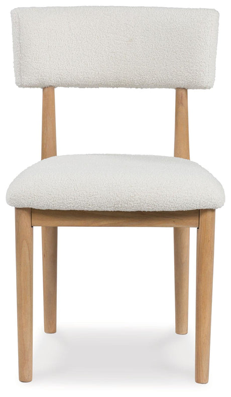 Sawdyn White/Light Brown Dining Chair, Set of 2 by Ashley at Eve Furniture