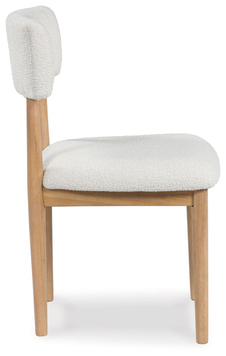 Sawdyn White/Light Brown Dining Chair, Set of 2 by Ashley at Eve Furniture