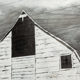Sawmill Creek Farmhouse White Barn Original Hand Painted on Wood Oil Painting by Mercana at Eve Furniture