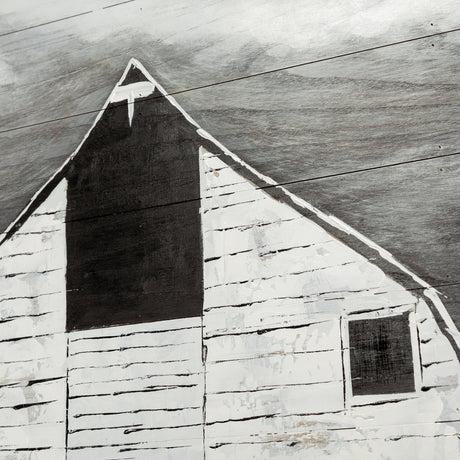 Sawmill Creek Farmhouse White Barn Original Hand Painted on Wood Oil Painting by Mercana at Eve Furniture